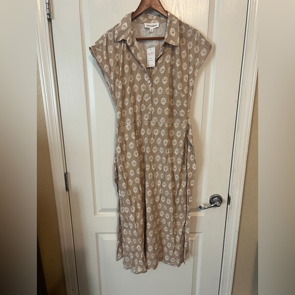 Lucky Brand Light Brown Floral Dress - Picture 1 of 8